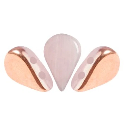 5x8mm Amos® Glass beads by Puca® - Light Pink Opal Capri Gold x10g