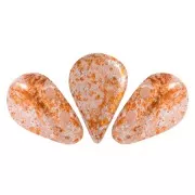 5x8mm Amos® Glass beads by Puca® - Light Pink Opal Tweedy x10g