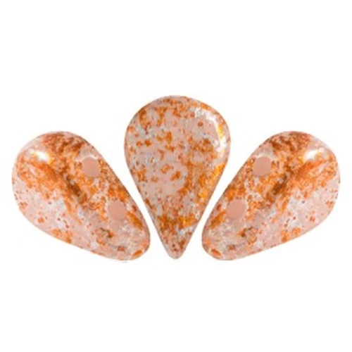 5x8mm Amos® Glass beads by Puca® - Light Pink Opal Tweedy x10g