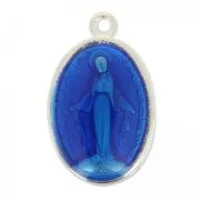Enamelled Virgin medal 25mm Blue x1