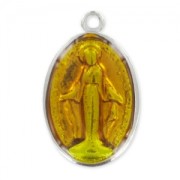 Enamelled Virgin medal 25mm Topaz x1|raw }}