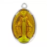 Enamelled Virgin medal 25mm Topaz x1