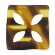 Spacer irregular square 38 mm imitation horn braun x1