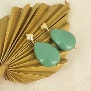 16x13mm Ethnic rhombus earstud - open ring - Fine Gold plated x2