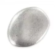 Irregular flat Oliv CCB 27x21 mm old silver tone x1