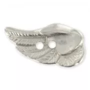 Button wing CCB 28 mm rhodium tone mat x1