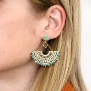 8mm Disc Earstuds - open perpendicular ring - Fine Gold plated x2