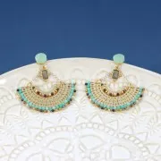 8mm Disc ear studs - open perpendicular ring - Fine silver plating x2