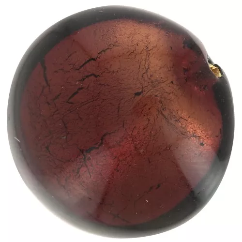 Gold foil Murano flat round 16mm Light Amethyst x1