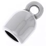 End caps for 5mm cord - Fine Antique silver plating x1
