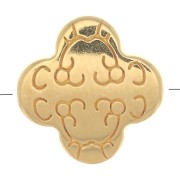 11mm Clover worked bead - Fine gold plated x1
