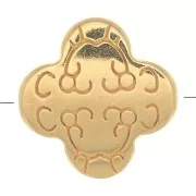 11mm Clover worked bead - Fine gold plated x1
