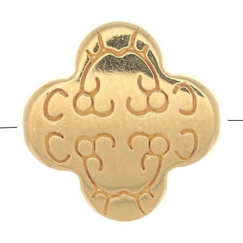 11mm Clover worked bead - Fine gold plated x1