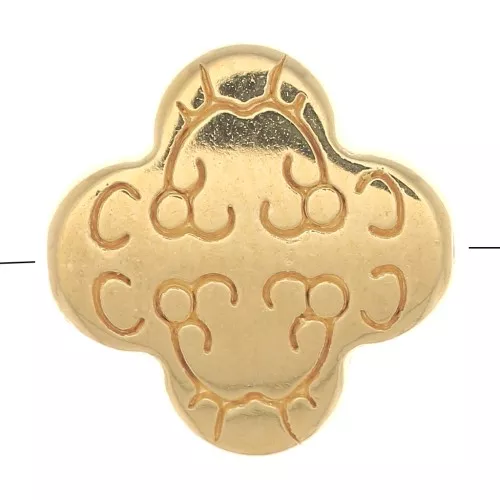 11mm Clover worked bead - Fine gold plated x1