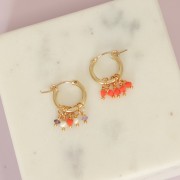 3mm Glass beads irregular faceted - Coral x33cm