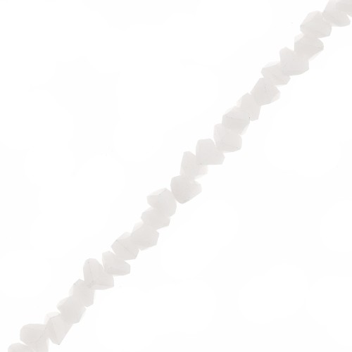 3mm Glass beads irregular faceted - Beige x33cm