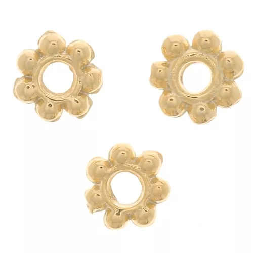 Metal beads 4mm fine Gold plated x100