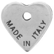 13mm Heart charm - Made in Italy - Antique Silver x1