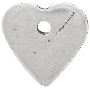 13mm Heart charm - Made in Italy - Antique Silver x1