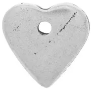 13mm Heart charm - Made in Italy - Antique Silver x1