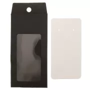 13x6.5cm Cardboard Jewellery box with label - Black - White x1