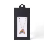 13x6.5cm Cardboard Jewellery box with label - Black - White x1