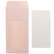 13x6.5cm Cardboard Jewellery box with label - Powder Pink - White x1