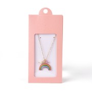 13x6.5cm Cardboard Jewellery box with label - Powder Pink - White x1