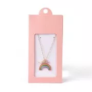 13x6.5cm Cardboard Jewellery box with label - Powder Pink - White x1