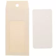 13x6.5cm Cardboard Jewellery box with label - Beige - White x1