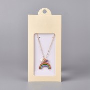 13x6.5cm Cardboard Jewellery box with label - Beige - White x1