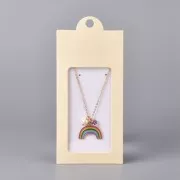 13x6.5cm Cardboard Jewellery box with label - Beige - White x1