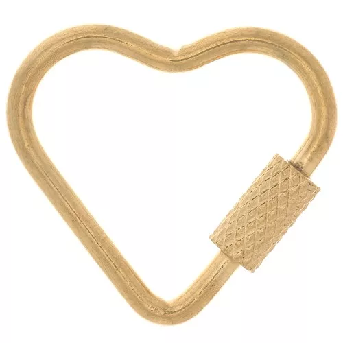 23x25 mm gold-plated 304L stainless steel screw-on heart clasp x1