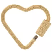 23x25 mm gold-plated 304L stainless steel screw-on heart clasp x1