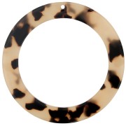 54.5mm Acetate Hollow Circle Pendant - Tortoiseshell - Beige - Black x1|raw }}