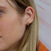 13x8mm Heart EarStuds - Fine Gold Plated x2