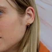 13x8mm Heart EarStuds - Fine Gold Plated x2