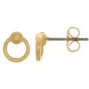 7mm Mini hoop earstuds - Fine Gold Plated x2