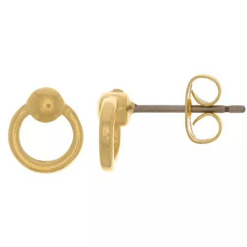 7mm Mini hoop earstuds - Fine Gold Plated x2