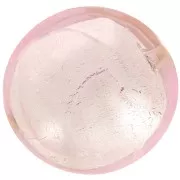 Silver foil Murano flat round 16mm Rosaline x1