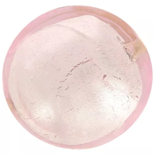 Silver foil Murano flat round 16mm Rosaline x1