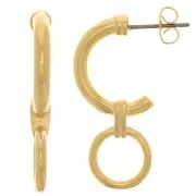 30x12mm Ethnic design earstuds - Fine Gold plated x2