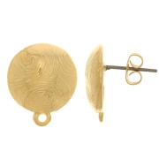 14mm Round Earstuds - Fine Gold Plated x2|raw }}