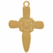 28x19mm Cross pendant with epoxy resin - Fine Gold plated - Multicolored x1