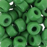 Large hole beads - Pony Beads - 9 mm - Preciosa - Opaque Olive Green x15