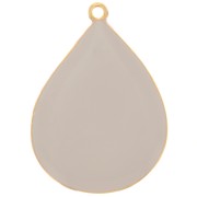 32x23mm drop Pendant with epoxy resin - Fine Gold plated - Taupe x1|raw }}