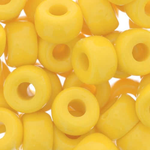 Large hole beads - Pony Beads - 9 mm - Preciosa - Opaque Yellow x15
