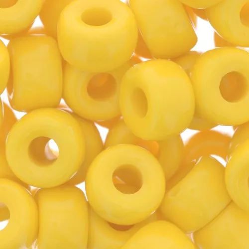 Large hole beads - Pony Beads - 9 mm - Preciosa - Opaque Yellow x15