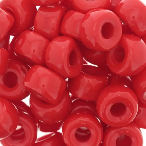 Large hole beads - Pony Beads - 9 mm - Preciosa - Red Corail x15