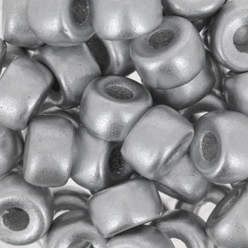 Large hole beads - Pony Beads - 9 mm - Preciosa - Silver Mat x15